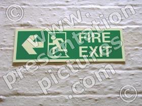 fire exit sign - powerpoint graphics