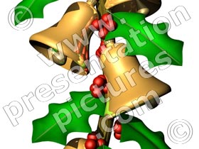 holly and bells decorations - powerpoint graphics